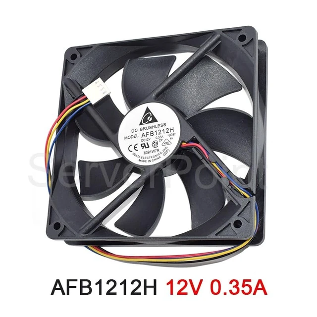 Alt view image 2 of 2 - New 4-Line PWM Speed Regulation 120x120x25MM Cooling Fan AFB1212H DC12V 0.35A 0.80A 12CM 12025 Double Ball Fan (AFB1212H)