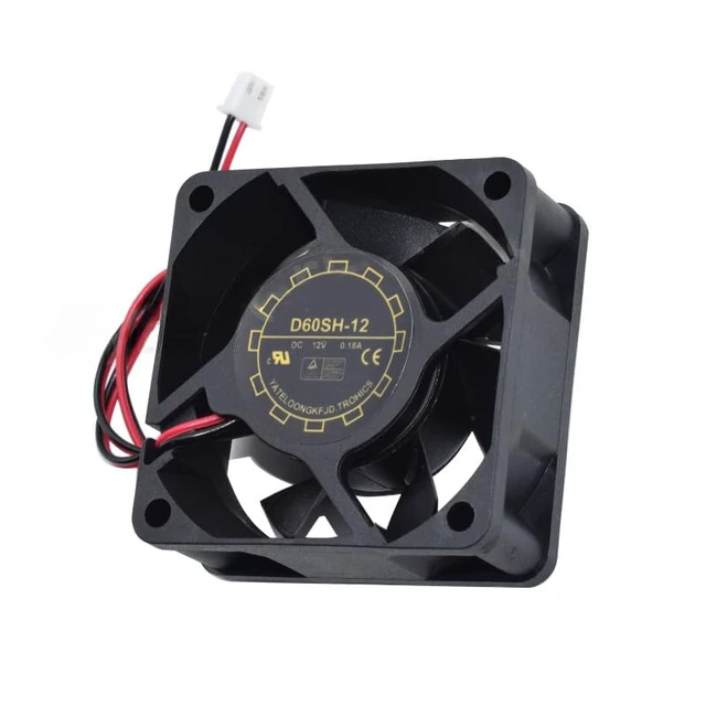 Main image of For D60SH-12 DC12V 0.18A 2 Wires 2 Pins 6CM 60*60*25mm Case Fan Cpu Cooler