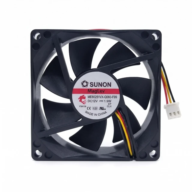 Alt view image 4 of 7 - New ME80251VX-Q060-F99 DC 12V 1.9W 8025 80 * 80 * 25mm 3-line 8CM Cooling Fan