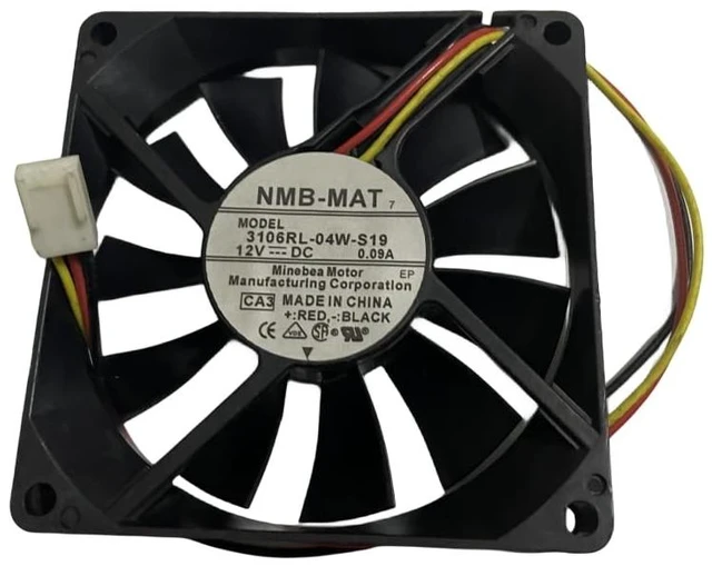 Alt view image 2 of 5 - New for NMB-MAT 3106RL-04W-S19 DC12V 0.09A 8015 8cm Three Lines Square Cooling Fan