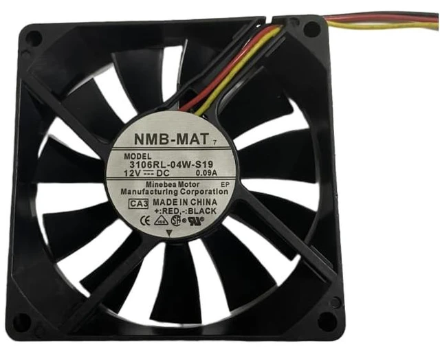 Alt view image 4 of 5 - New for NMB-MAT 3106RL-04W-S19 DC12V 0.09A 8015 8cm Three Lines Square Cooling Fan