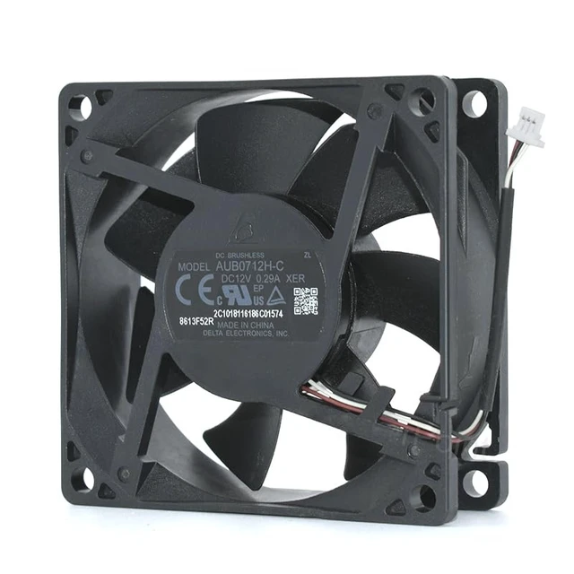 Alt view image 6 of 6 - New for Delta AUB0712H-C DC 12V 0.29A 70 * 70 * 25mm 3-Wire Server Cooler Fan Square Cooling