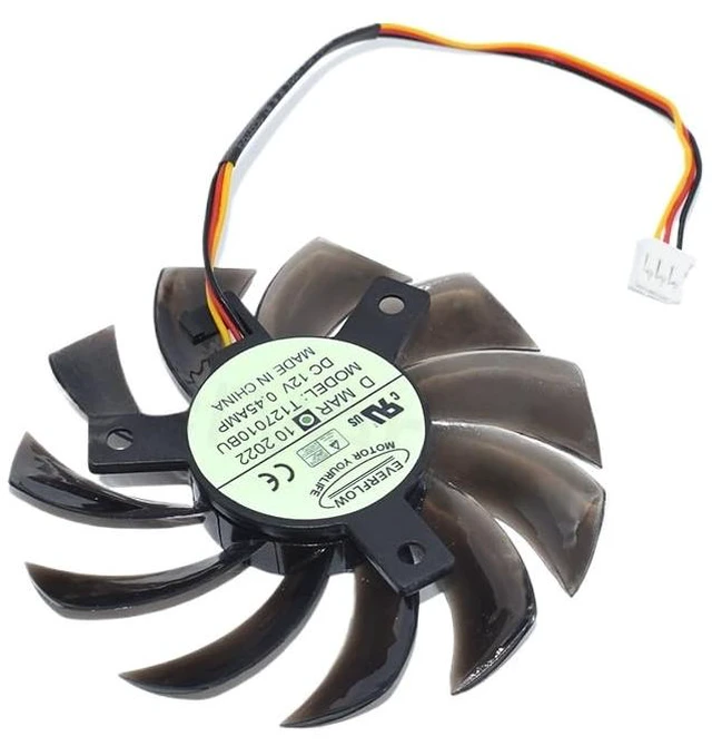 Main image of New T127010BU DC12V 0.45A 7.5cm Graphics Card 3-Wire Cooling Fan