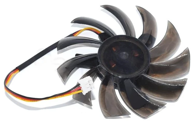 Alt view image 3 of 5 - New T127010BU DC12V 0.45A 7.5cm Graphics Card 3-Wire Cooling Fan