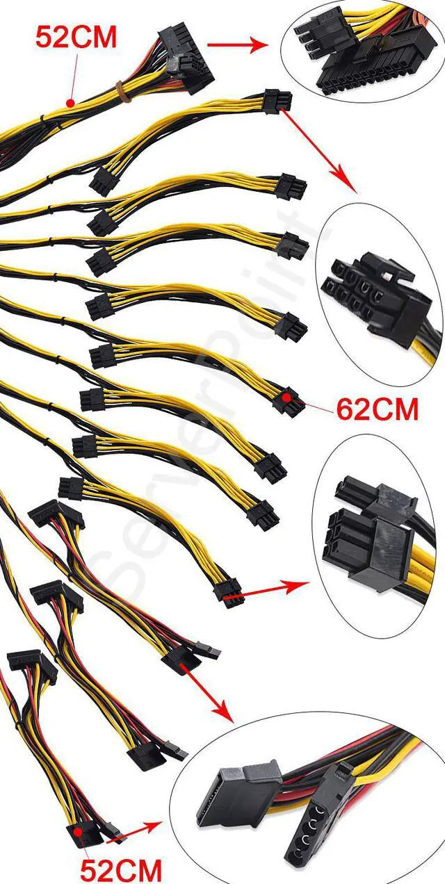 Alt view image 5 of 6 - AC110-220v ATX Pc 2000W Power Supply 8 Graphics Card Ethereum ETH BTC Mining Antminer PSU for US CA BR Voltage