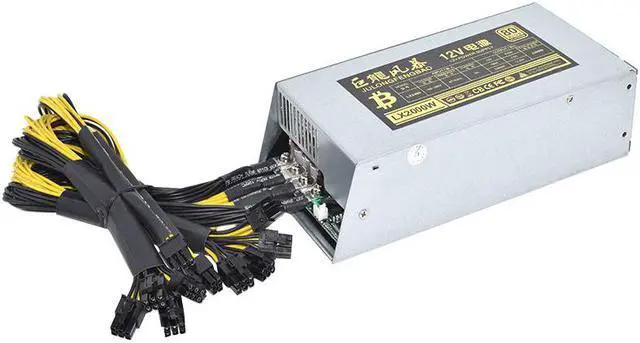 Alt view image 3 of 7 - 2000W ETH Mining Rig Power Supply 2U Single Channel Miner GPU PSU 10x6Pin Efficiency Device for BTC Antminer S7 S9