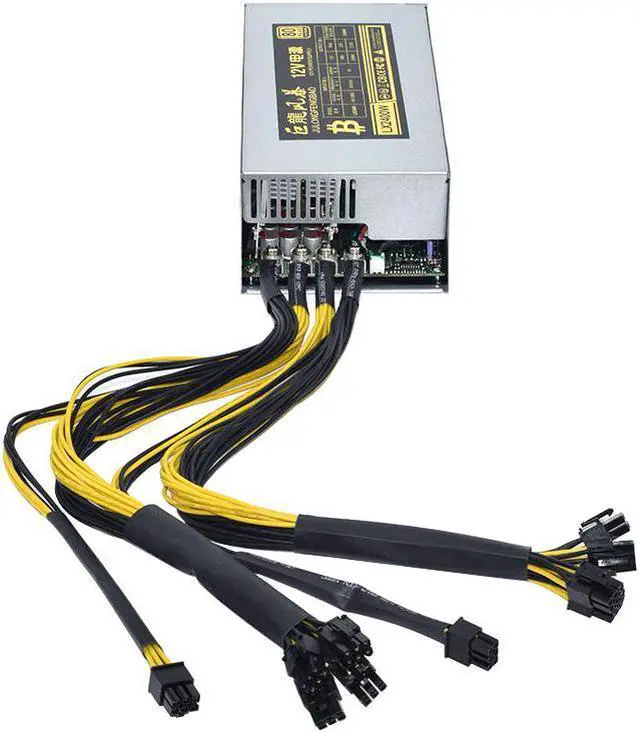 Alt view image 4 of 7 - 2000W ETH Mining Rig Power Supply 2U Single Channel Miner GPU PSU 10x6Pin Efficiency Device for BTC Antminer S7 S9