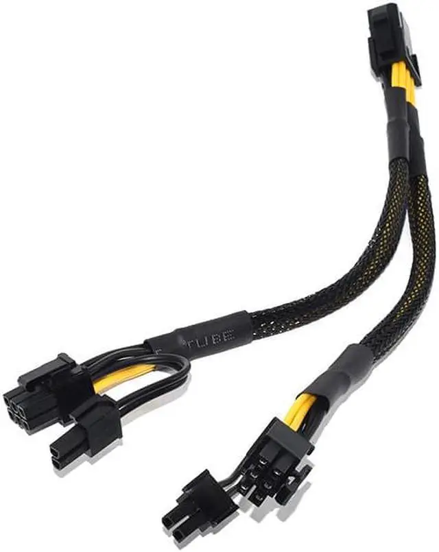 Alt view image 3 of 4 - Original 10 pcs 6pin PCI Express to Dual PCIE 8 (6+2) pin Power Cable Graphics Card PCI-E GPU Power Data Cable Splitter 22cm
