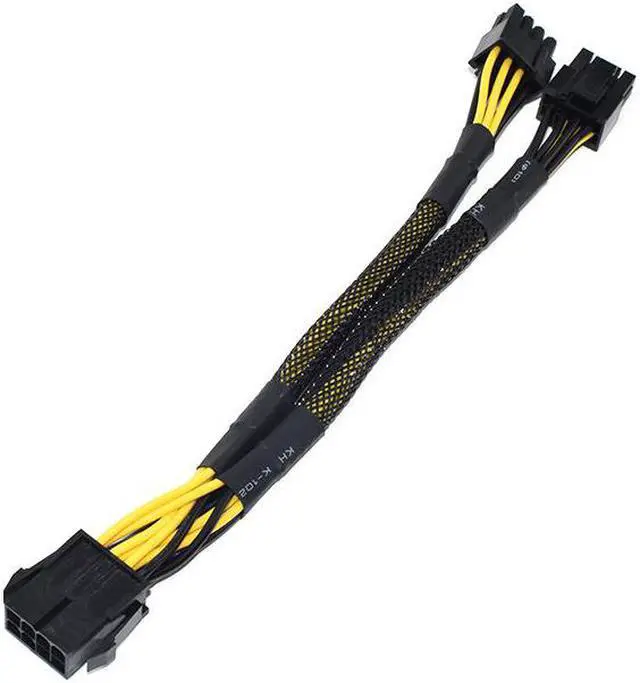 Alt view image 3 of 4 - Original 10 pcs 8pin PCI Express to Dual PCIE 8 (6+2) pin Power Cable Graphics Card PCI-E GPU Power Data Cable Splitter 22cm