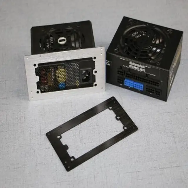 Alt view image 3 of 4 - Desktop ATX Power Supply Baffle Computer Small Chassis SFX Power to ATX Bracket MATX Conversion Frame(Black)