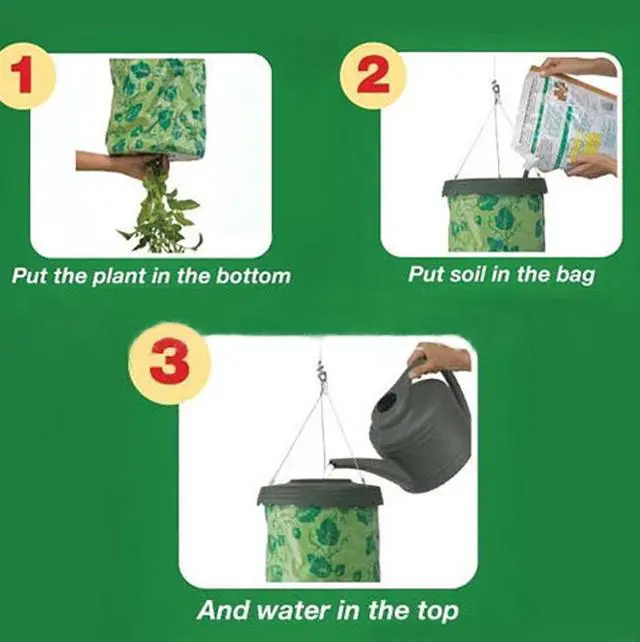 Alt view image 5 of 7 - New & Improved Hanging Tomato Plant, Vegetable Grower Upside Down Plant Holder Pot Hanging Sky Topsy Turvy Upside-Down Tomato Planter