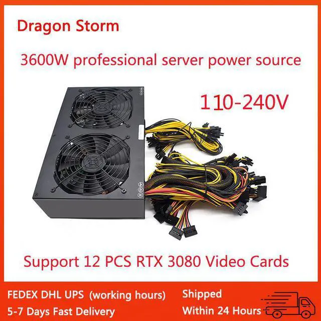 Main image of 3600W ATX PSU Power Supply Bitcoin Miners PSU PC Power Supply 12 Card Miner Mining Rig 110-240V Pico PSU BTC ETC Power Mining