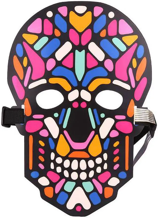 Main image of Halloween Mask Sound Activated Masks LED Light Mask Christmas Mask for Festival Cosplay Halloween Costume(D)