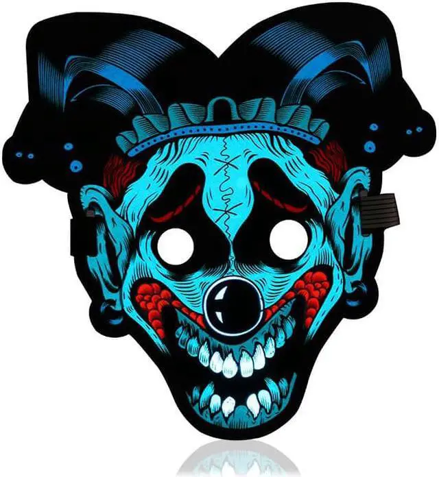 Alt view image 2 of 7 - Halloween Mask Sound Activated Masks LED Light Mask Christmas Mask for Festival Cosplay Halloween Costume(F)