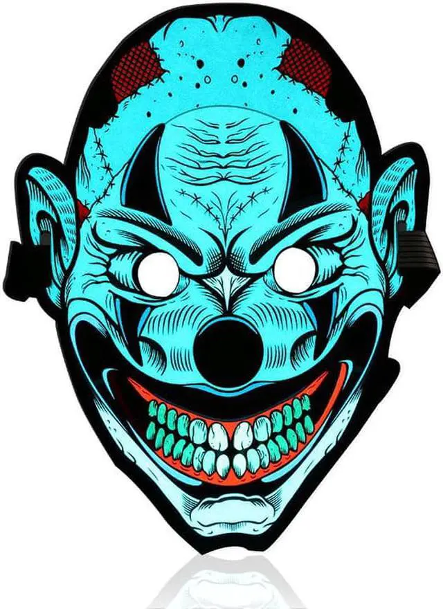 Alt view image 2 of 7 - Halloween Mask Sound Activated Masks LED Light Mask Christmas Mask for Festival Cosplay Halloween Costume(K)
