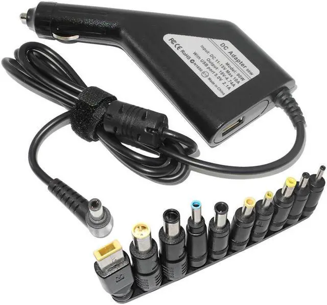Main image of 90W Universal Car Laptop Charger for Notebook Computer Power Supply Adapter 5V 2A USB Charger