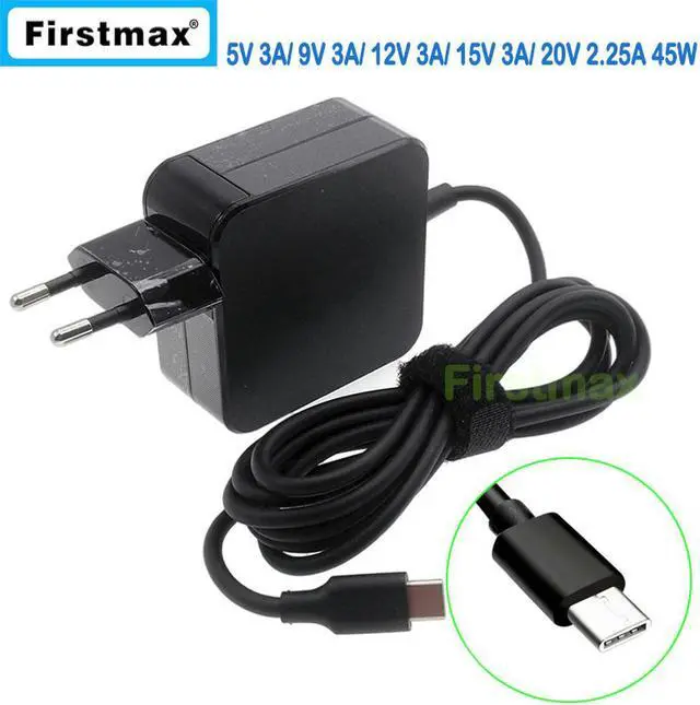 Main image of 45W USB-C type C laptop AC power adapter charger for EliteBook Folio G1 M5 Pavilion 12t-b000 12t-b100 x2 Detachable PC