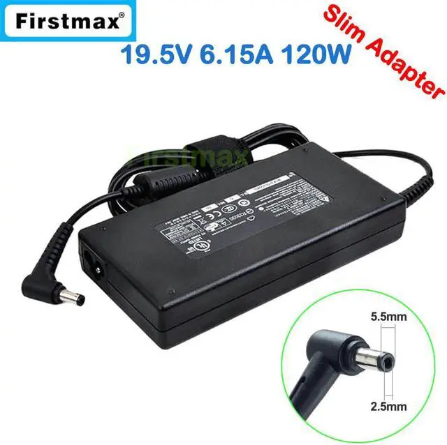 Main image of 120W slim charger for MSI GL72 2QC 6QC 6QD 6QE 6QF 6RD 6RE 7QF MS-1796 MS-1795 MS-1799 Gaming Laptop Power Supply 19.5V 6.15A
