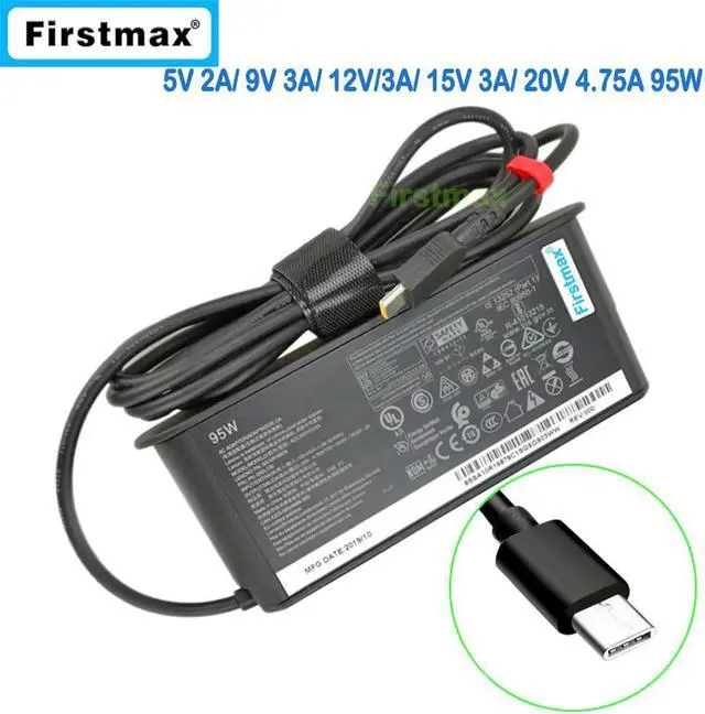 Main image of 95W Type-C Charger 20V 4.75A for IdeaPad 5 Pro-16ACH6 ThinkBook 14p G2 ACH Yoga Slim 7 Pro-14ARH5 ADLX95YLC2A AC Adapter