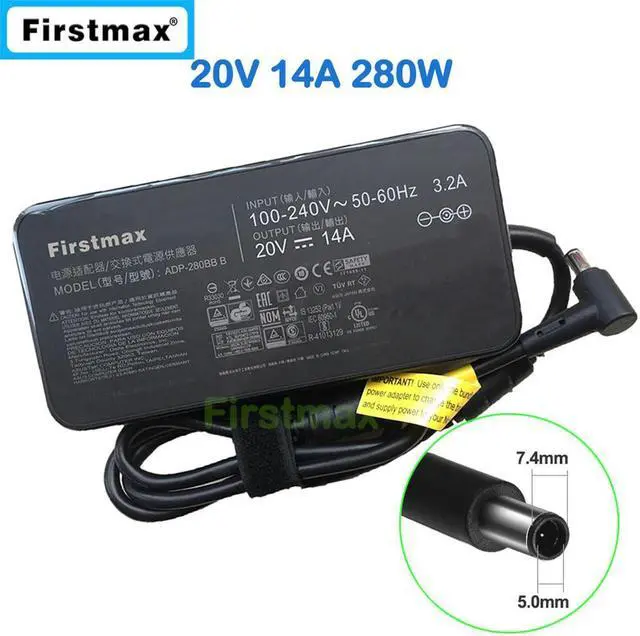 Main image of laptop charger 20V 14A 280W ac  adapter for MSI GE75 8SF 8SG 9SF 9SG MS-17E2 GL63 8SFK GP75 9SF power supply