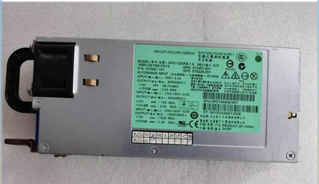 Main image of power supply for HP1200W DL580G7 DPS-1200FB-1 A 570451-001 570451-101Platinum power supply
