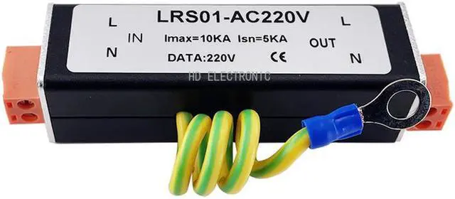 Main image of 1PCS AC DC 220V Single Channel Power Surge Protector Lighting Protection with 2Pin Connector