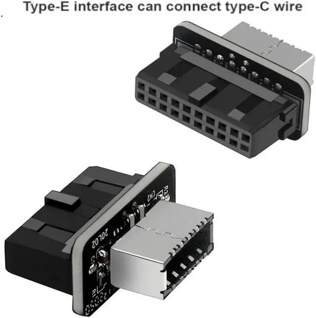 Main image of 2PCS/Lot USB3.0 19PIN/20PIN To Type-E 90 Degree Adapter Chassis Front Type E 10Gbps Plug-In Port for Computer Motherboard
