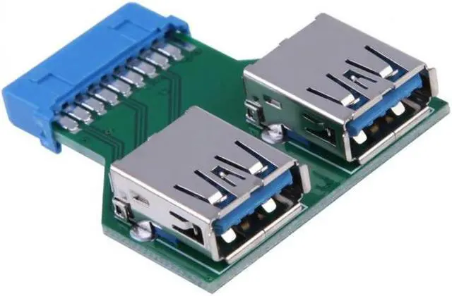 Main image of 19Pin USB 3.0 Header Female to 2 Port Female Adapter Converter Jack Lead PCB Board PC Motherboard Mainboard USB3.0 Extend 20pin