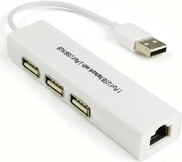 Main image of USB to RJ45 Lan Card Ethernet Network Adapter Cable 3 Port Hub 2 in 1 Win7 8 XP