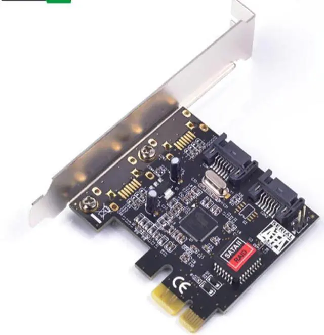 Main image of PCIe X1 To 2 Port SATA2.0 3G/bps Raid Controller Card SIL3132 Chipset for Silicon sata Adapter Add on Card chia coin