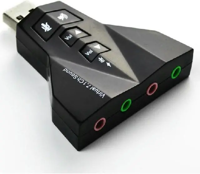Main image of Double Sound Card Virtual 7.1 Channel USB 2.0 Audio Adapter Dual Microphone and Headset 7.1Ch 3D Audio Sound Card