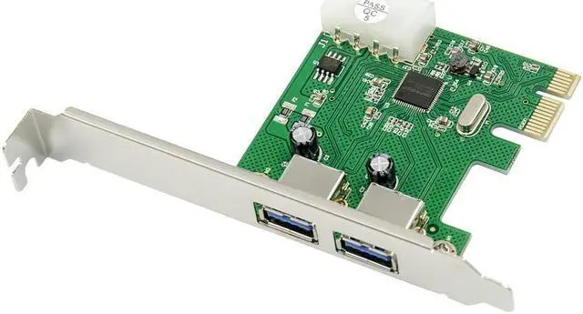 Main image of USB 3.0 PCI-E Expansion Card Adapter External 2 Port USB3.0 to 1X + PCIe Card 4pin Power Supply Port Connector asm1042 chipset