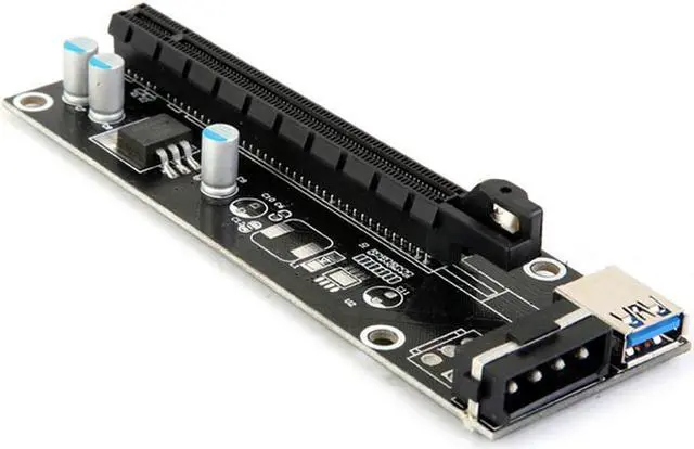 Main image of PCIe PCI-E PCI Express Riser Card 1x to 16x USB 3.0 Data Cable SATA to 4Pin IDE Molex Power Supply for BTC Miner Machine