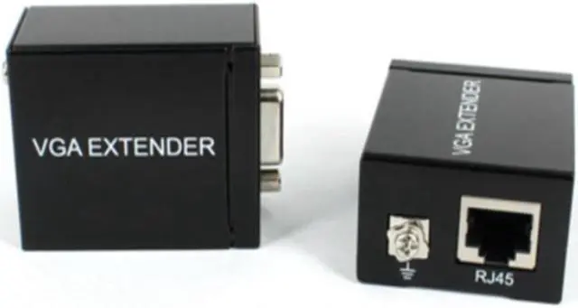 Main image of VGA extender repeater over cat5e/6 cable up to 60M VGA UTP extender work with most monitors projectors, HDTV, and flat panel
