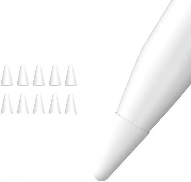 Main image of 10Pcs Silicone Replacement Tip Case Protective Cover for Pencil 1St 2Nd Touchscreen Stylus Pen Case White