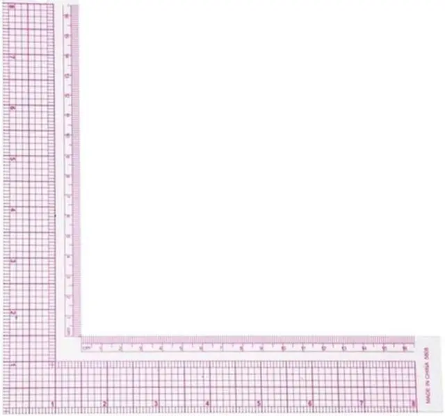Main image of Sewing Measure Rulers 90-Degree L Shape Square Ruler Metric and Imperial Clothing Ruler Tailor Craft Tool