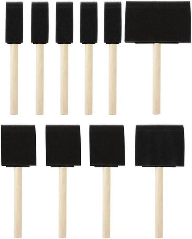 Main image of Foam Brush Painting Sponge Tool with Hardwood Handles Pack of 10