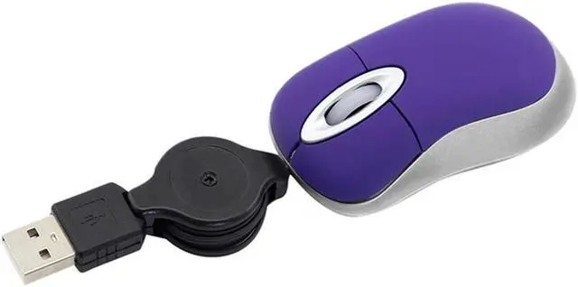 Main image of Mini USB Wired Mouse Retractable Tiny Small Mouse 1600 DPI Optical Compact Travel Mice For Windows 98 2000 XP Vista Version