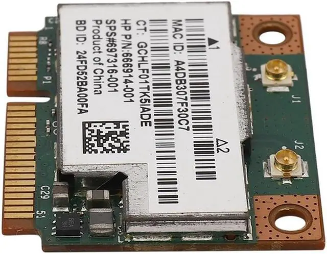 Main image of Dual Band 2.4+5G 300M 802.11A/B/G/N Bluetooth 4.0 Wireless Half Mini Pci-E Card For Bcm943228hmb Sps 718451-001