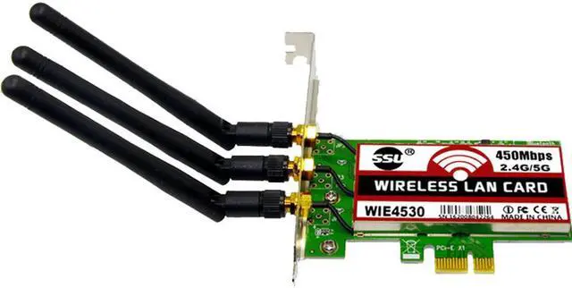 Main image of Wireless 450Mbps LAN Network PCI-Express Adapter Card 802.11B/G/N 3 Antenna