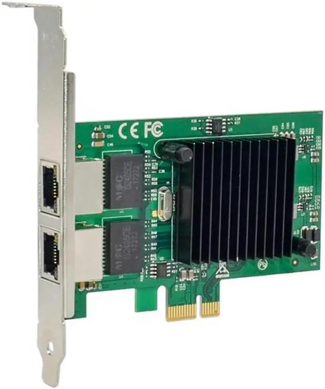 Main image of PCI-E X1 To Gigabit Ethernet electrical port network card 1000M PCIe dual electrical port RJ45 82575EB chipset 2 port lan card