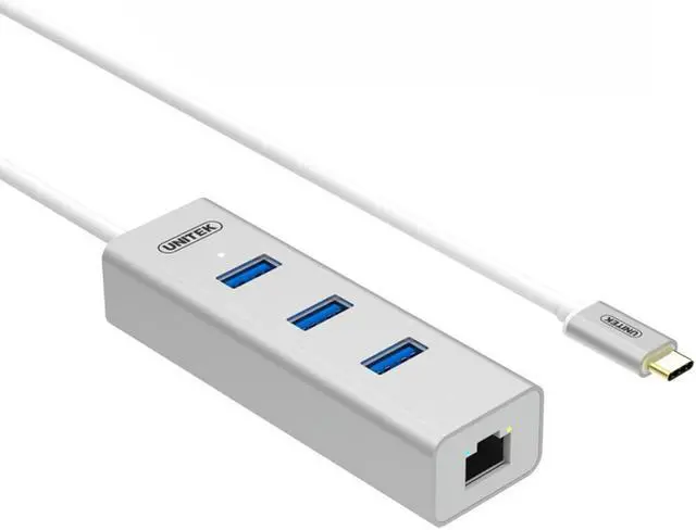 Main image of USB3.1 Type C type-c Hub 3 Ports with Fast Ethernet 10/100/1000Mbps Gibabit Network Card LAN + 3 ports USB 3.0 Hub RTL8153 WIN10