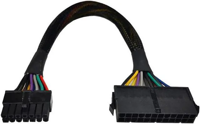 Main image of 24 Pin to 14 Pin ATX PSU Main Power Adapter Braided Sleeved Cable for for PC and Servers 12-Inch(30cm)