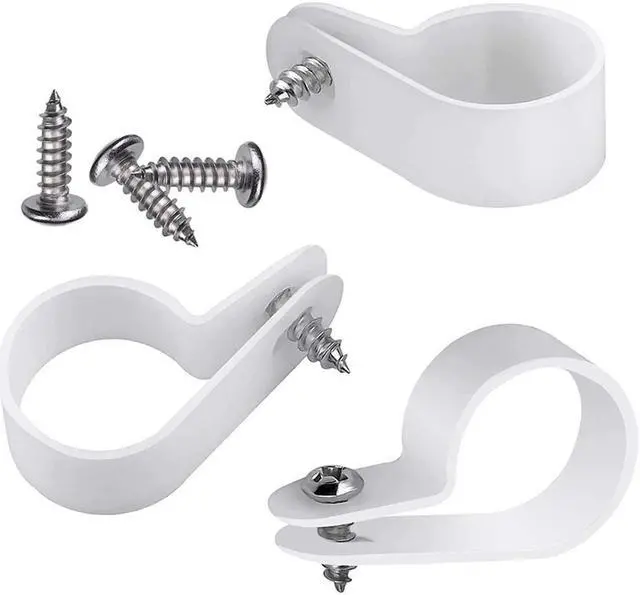 Main image of Lightweight P-Type Fixing Clip Cable Clamp with Stainless Steel Screw Wire Management Wire Fixing Clip Wiring Cable Tie