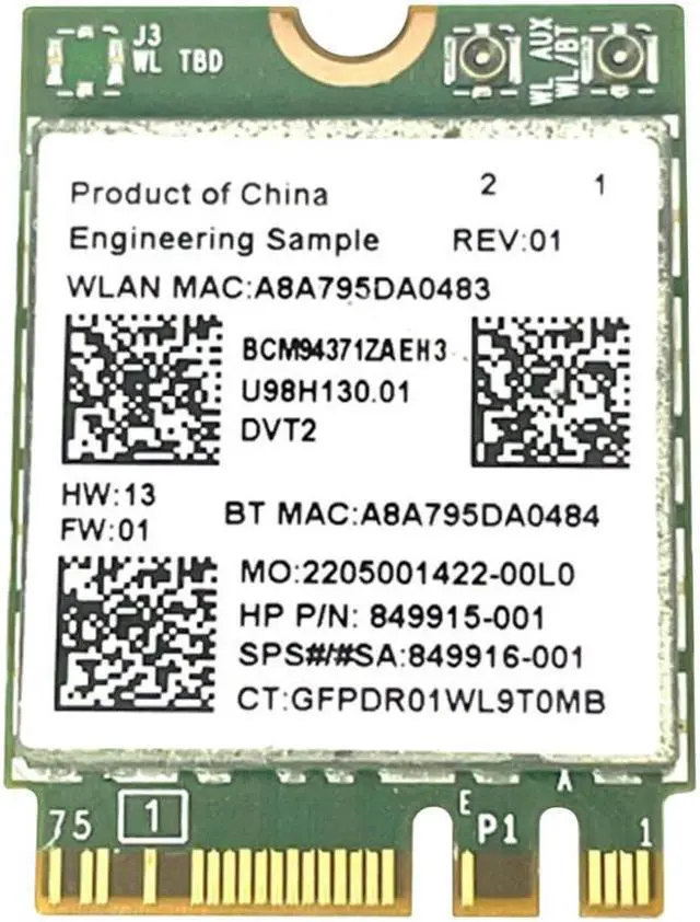 Main image of BCM94371ZAE Wireless Network Card 2.4G/5G Dual-Band 1167M Bluetooth 4.1 Desktop Laptop Wireless Module 802.11AC