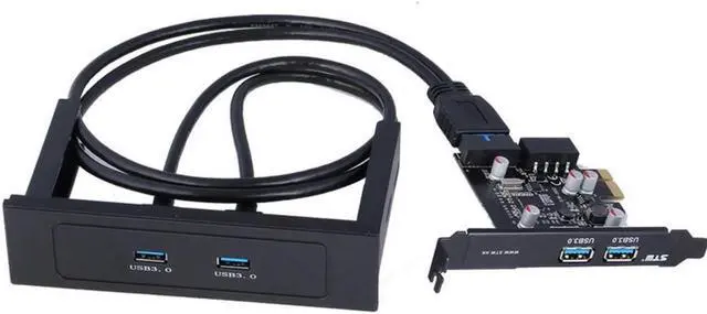 Main image of 4-Port USB 3.0 HUB To PCI-E Card Express Expansion Card Adapter 5Gbps 3.5 floppy bay win10