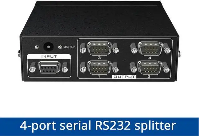 Main image of RS232 splitter 4 Port DB9 Serial Splitter 1 in 4 out Support Bidirectional Transmission Serial adapter  MT-RS104