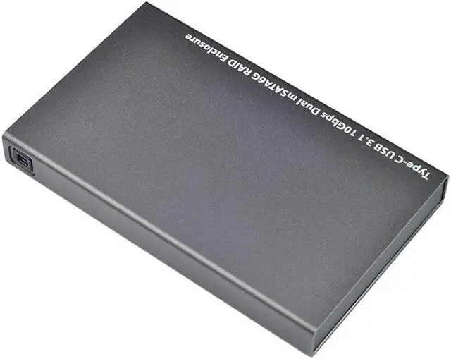 Main image of Type-C to 2 mSATA 3.0 Portable Mobile HDD Enclosure Box Case SSD Type C to USB 3.1 Gen2 10Gbps Dual mSATA RAID Adapter for PC