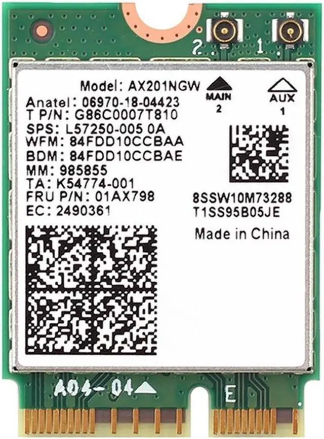 Main image of 6 AX201 Bluetooth 5.0 Dual Band 2.4G/5G Wireless NGFF Button Network Card AX201NGW 2.4Ghz / 5Ghz 802.11Ac/ Ax