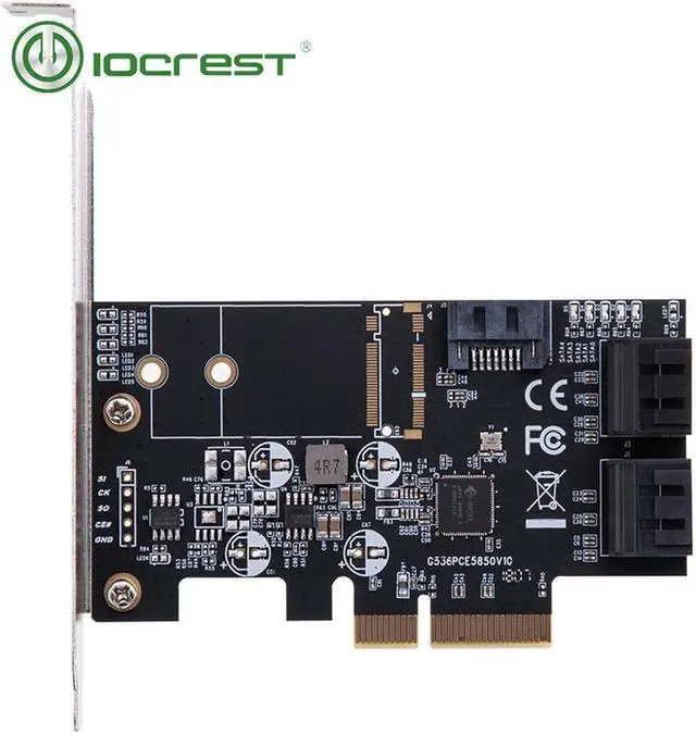 Main image of IOCREST SATA III 6g 5 ports controller card PCIe 3.0 x4 expansion card with Low Profile Bracket